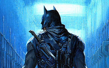 Batman, back view, DC comics, rain, superheroes, 3D art, Cartoon Batman, creative HD wallpaper