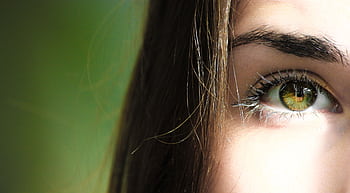 A detailed close-up of a woman's eye with green iris, capturing beauty detail. HD wallpaper