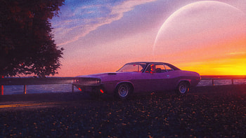 Classic Car Outrun, artist, artwork, digital-art, outrun HD wallpaper