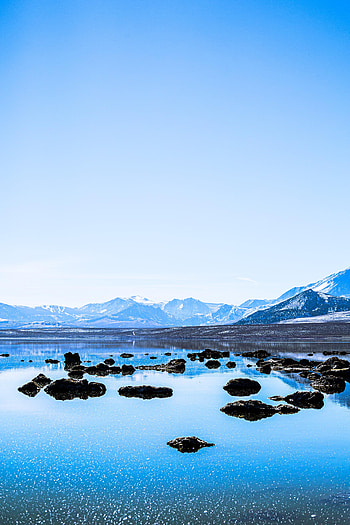 Landscape, Nature, Water, Mountains, Snow, Lake HD phone wallpaper