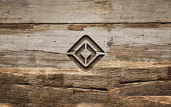 Rivian wooden logo, , wooden backgrounds, cars brands, Rivian logo, creative, wood carving, Rivian HD wallpaper