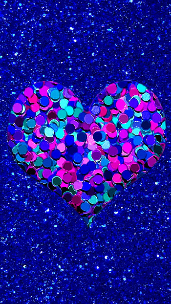 Purple heart, glitter HD phone wallpaper