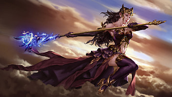 Fantasy girl, girl, art, fantasy, hao cheng, sorceress HD wallpaper