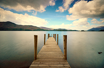 Nature, Rivers, Sky, Mountains, Dahl, Distance, Wharf, Berth HD wallpaper