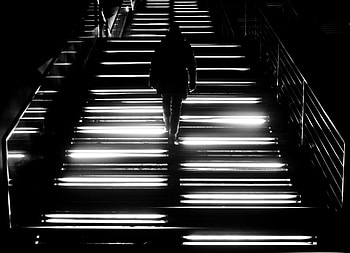 Dark, Silhouette, Bw, Chb, Steps, Loneliness HD wallpaper