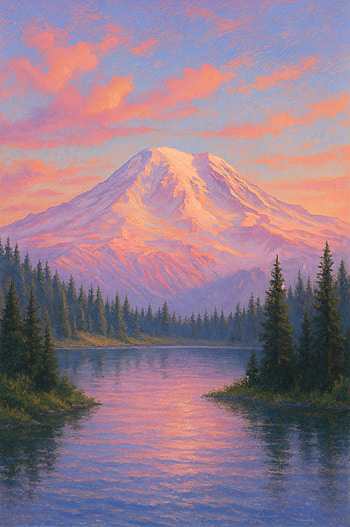 Rainier Reverie — Mobile, mountain, lake, forest HD phone wallpaper