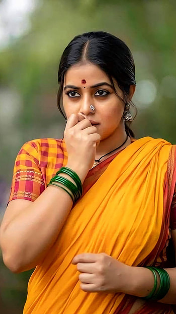 Poorna Kasim, telugu actress, saree beauty HD phone wallpaper