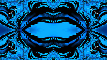 Trippy Psychedelic Fractal, aesthetic, blue, dark, black, Abstract, fractal, abstract blue, abstract black HD wallpaper