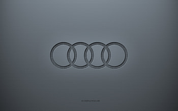 Audi logo, gray creative background, Audi emblem, gray paper texture, Audi, gray background, Audi 3d logo HD wallpaper