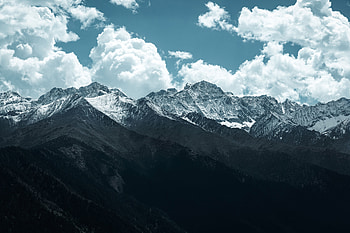 Landscape, Nature, Mountains, Clouds, Vertex, Tops, Snow Covered, Snowbound HD wallpaper