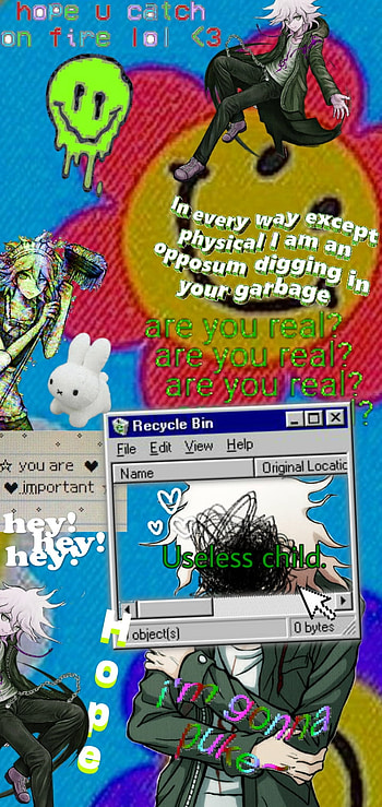 Nagito komaeda glitch, Nagito komaeda, glitchcore HD phone wallpaper