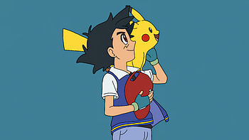 Ash And Pikachu Looking Up, pokemon, pikachu, artwork, art, cartoons, anime HD wallpaper