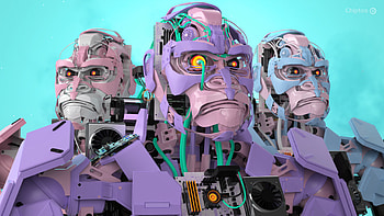 Chiptos X 3D Robot Kong Mecha Gorilla Troop Robot NFT Background, pastel HD wallpaper