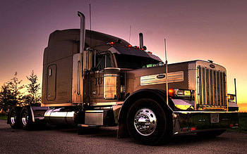 Peterbilt Sunset, big rig, peterbilt, semi, truck HD wallpaper