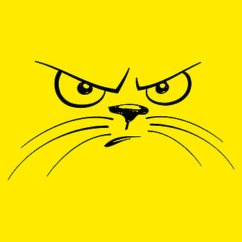 Art, Cat, Emoticon, Smiley, Evil, Dissatisfied, Discontented HD phone wallpaper