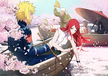Naruto Legacy: Kushina & Minato in Serene Sakura, Kushina Uzumaki, Minato Namikaze, Anime, Naruto HD wallpaper