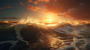 Ocean Sunset Splendor, sunset, nature, ocean HD wallpaper
