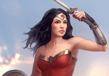 Warrior, superhero, wonder woman, fan art HD wallpaper