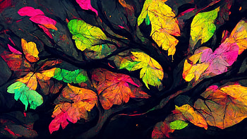 Abstract art, colorful leaves HD wallpaper