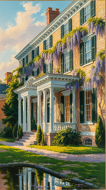 Colonial Charm: Elegant Architecture HD phone wallpaper