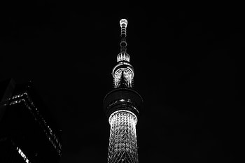 Cities, Architecture, Structure, Night City, Bw, Chb, Tower HD wallpaper