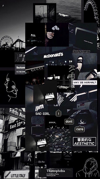 Black, city, dark HD phone wallpaper