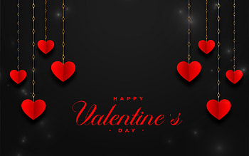:), valentine, card, black, red, heart HD wallpaper