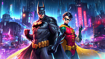 Batman And Robin Silent Alliance, batman, robin, superheroes, artwork, artist, digital-art, pixiv HD wallpaper