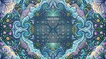 March 2026 Calendar - Enchanted Mandala, March 2026 Calendar HD wallpaper
