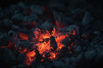 Fire, Bonfire, Coals, Dark HD wallpaper