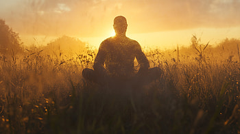 Serene Sunset: A Meditation Silhouette in, meditation, sunset, silhouette HD wallpaper