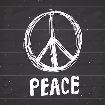 Pacifist symbol, Hand-drawn grunge, Hippie sign, Peaceful expression HD phone wallpaper