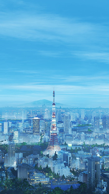 Tokyo Tower — Anime Cityscape, Tokyo, Anime, city, anime city HD phone wallpaper