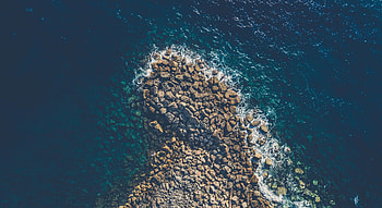 Aeiral View Sea Water Coast Rocks, nature, rocks, sea, water HD wallpaper