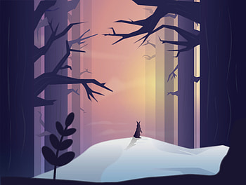 Art, Silhouette, Forest, Hare HD wallpaper