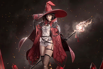 Fantasy Art ~ CG, abstract, cg, hat, witch HD wallpaper