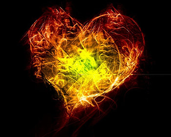 Fire heart, hearts, love HD wallpaper