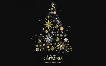 :), card, black, tree, new year, golden HD wallpaper
