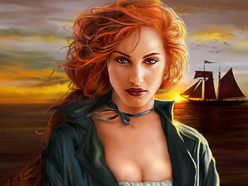 Bela garota, ceu, mar, bonita, veleiro, garota HD wallpaper