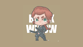 Black Widow Minimal Chibbi , black-widow, superheroes, minimalism, minimalist, artist, artwork, digital-art, artstation HD wallpaper