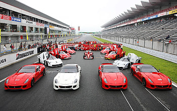 Team Ferrari, ferrari, red, racetrack, cars HD wallpaper