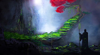 Fantasy, Art, Silhouette, Wanderer HD wallpaper