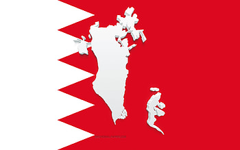 Bahrain map silhouette, Flag of Bahrain, silhouette on the flag, Bahrain, 3d Bahrain map silhouette, Bahrain flag, Bahrain 3d map HD wallpaper