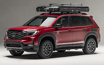 2022, Honda Passport, TrailSport Rugged Roads Project, front view, exterior, red Honda Passport, Honda Passport tuning, japanese cars, Honda HD wallpaper