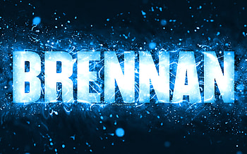 Happy Birtay Brennan, , blue neon lights, Brennan name, creative, Brennan Happy Birtay, Brennan Birtay, popular american male names, with Brennan name, Brennan HD wallpaper