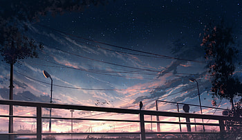 Starry Sky, Anime, Sunset HD wallpaper