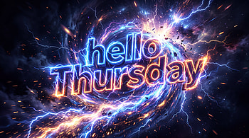 Hello Thursday — Electric Vortex, Greeting HD wallpaper