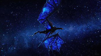 Under The Stars Dragon , dragon, artist, artwork, digital-art, deviantart HD wallpaper