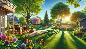 Sunny Backyard Oasis, Backyard, garden, flower, nature HD wallpaper
