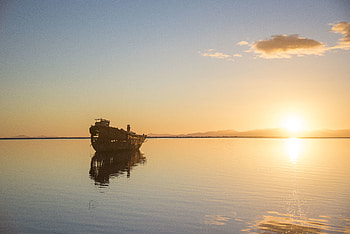 Nature, Water, Sea, Dawn, Horizon, Ship HD wallpaper